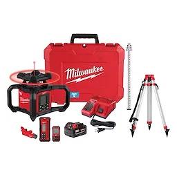 Milwaukee 3704-21T Red Exterior Rotary Laser Level Kit