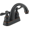 Delta Windmere Oil-Rubbed Bronze 2-Handle Lever 4 In. Centerset Bathroom Faucet with Pop-Up