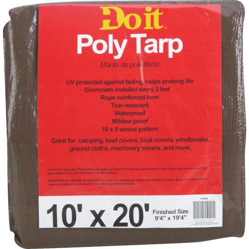 Do it Best 1 Side Green/1 Side Brown Woven 10 Ft. x 20 Ft. Medium Duty Poly Tarp