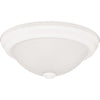 Home Impressions 13 In. White Incandescent Flush Mount Ceiling Light Fixture with Frosted Swirl Glass