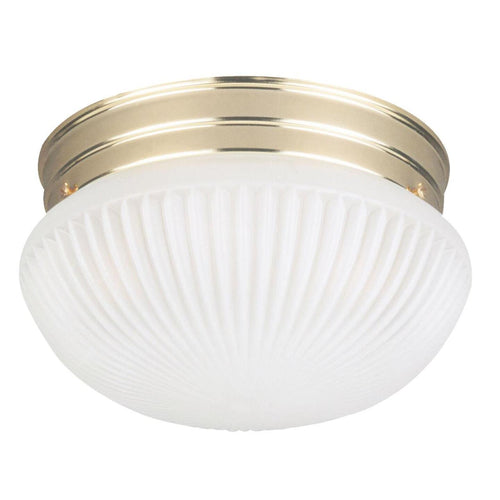 Home Impressions 9-1/2 In. Polished Brass Incandescent Flush Mount Ceiling Light Fixture