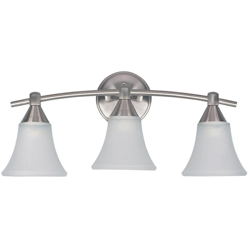 Home Impressions Grace 3-Bulb Brushed Nickel Vanity Bath Light Bar