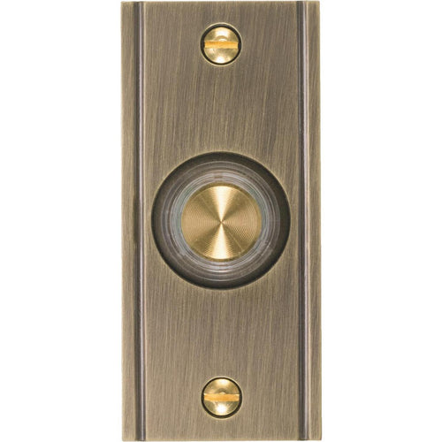 IQ America Wired Antique Brass Lighted Doorbell Push-Button