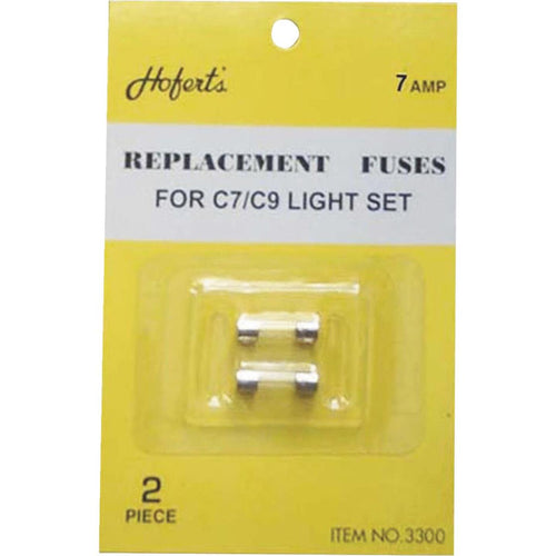 J Hofert 7A Glass Christmas Light Set Fuses (2-Pack)