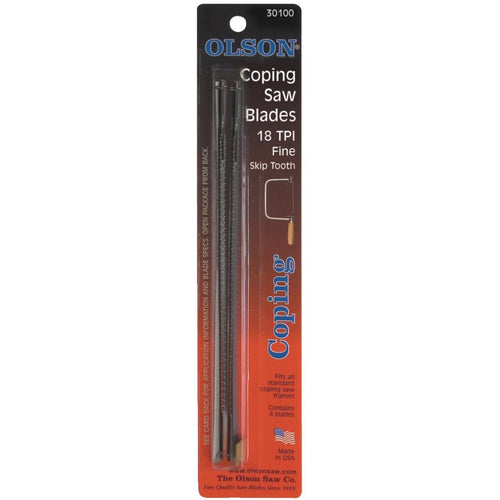 Olson 6-1/2 In. 18 TPI Skip Tooth Coping Saw Blade (4-Pack)
