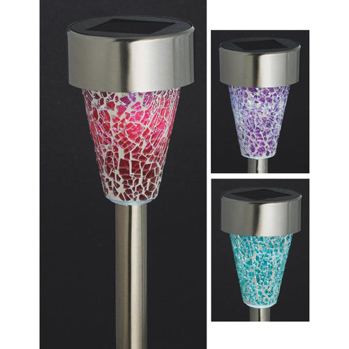 Outdoor Expressions Green, Red, or Purple 2.10 Lumens Stainless Steel Solar Path Light