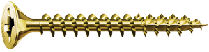 SPAX® Flat Head Unidrive Screw, Yellow Zinc, Standard Thread #8 x 1-1/4 in.
