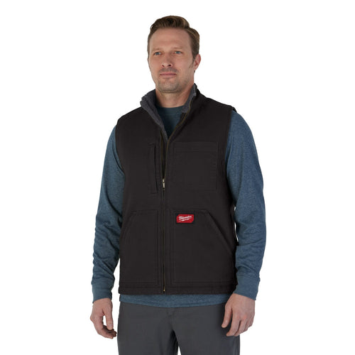 Heavy Duty Sherpa-Lined Vest - Black 2X