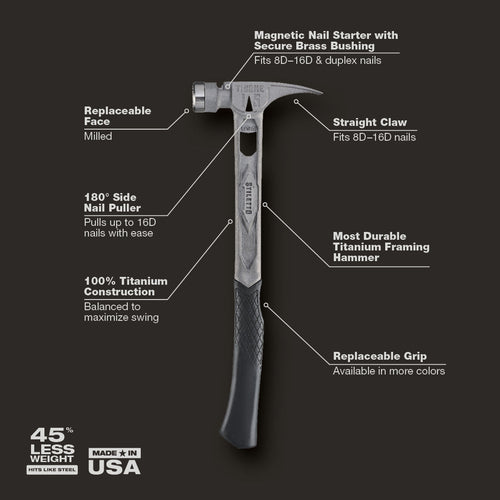 Stiletto 15 oz TIBONE™ Milled/Curved Titanium (Copy)