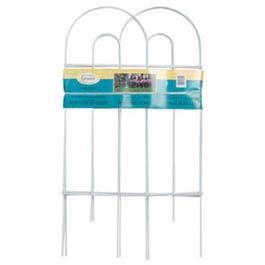 White Round-Top Garden Fence, 32-In. x 8-Ft.