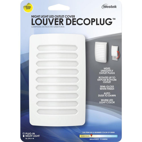 Westek White Dusk To Dawn LED Louver Decoplug Night Light