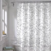Zenith Zenna Home 70 In. x 72 In. White/Gray PEVA Seashell Shower Curtain Set