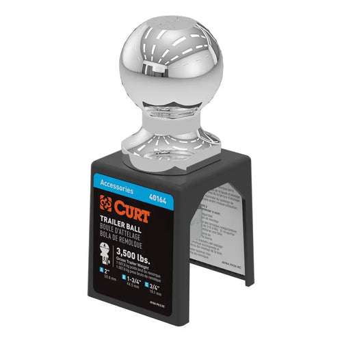 Curt 2 Trailer Ball (3/4 x 1-3/4 Shank, 3,500 lbs., Chrome, Packaged)