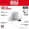 Milwaukee BOLT™ White Front Brim Hard Hat w/6pt Ratcheting Suspension (USA) - Type 1, Class E