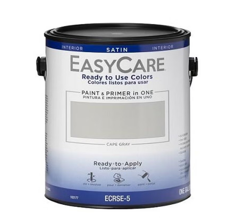True Value EasyCare Ready to Use Colors 1 Gal. Interior Satin Latex Paint & Primer, Cape Gray