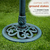 Alpine Aged Green Pedestal Birdbath with Scrollwork
