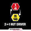 Milwaukee SHOCKWAVE™ Impact Duty 1/4” and 5/16” x 6” QUIK-CLEAR™ 2-in-1 Magnetic Nut Driver
