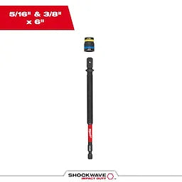 Milwaukee SHOCKWAVE™ Impact Duty 5/16” and 3/8” x 6” QUIK-CLEAR™ 2-in-1 Magnetic Nut Driver
