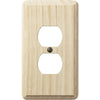 Amerelle 1-Gang Solid Oak Outlet Wall Plate, Unfinished Ash