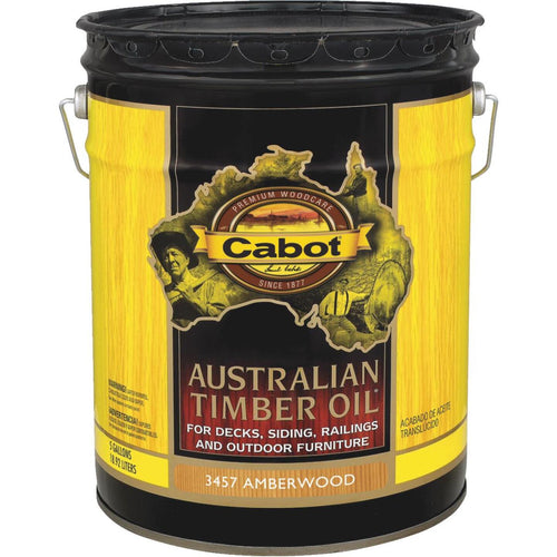 Cabot Australian Timber Oil Translucent Exterior Oil Finish, Amberwood, 5 Gal.