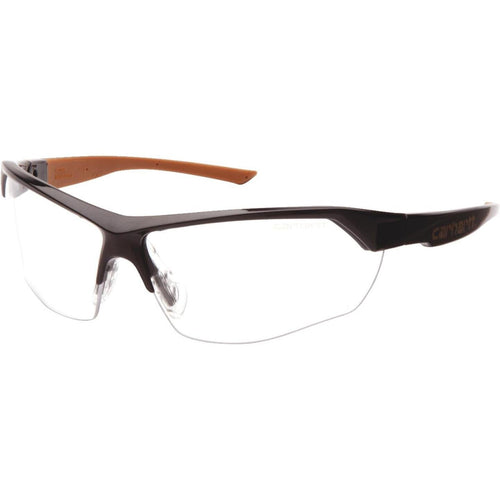 Carhartt Braswell Black Frame Safety Glasses with Clear Anti-Fog Lenses