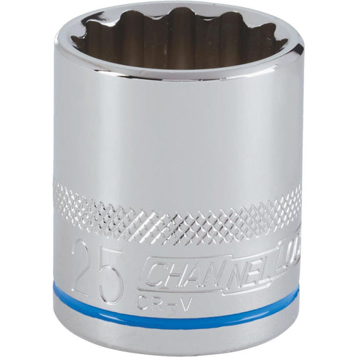 Channellock 1/2 In. Drive 25 mm 12-Point Shallow Metric Socket